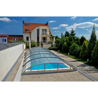 Pooltak Dallas 3x6 i klar kanalplast med glas och metall