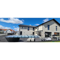 Modern tvåvåningshus med sarg klarplast antracit för glastakpaneler