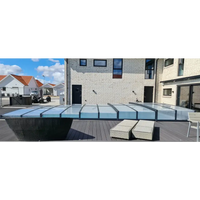 Pooltaket Icon med sarg klarplast i antracit, modern glastak