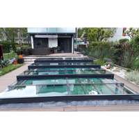 Modern Pooltak ICON 4x8 uden ramme klarplast antracit med svart metallram