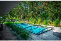 Pooltak Infinity med starka profiler och modern glasdesign