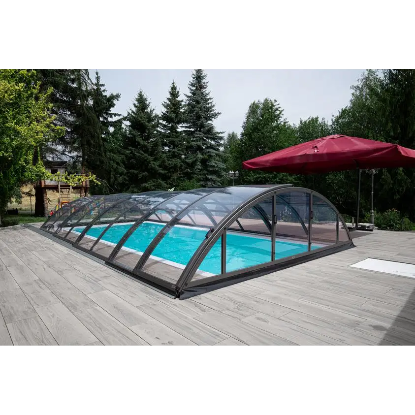 Sleek Pooltak Klasik med extra starka profiler i glas och svart ram