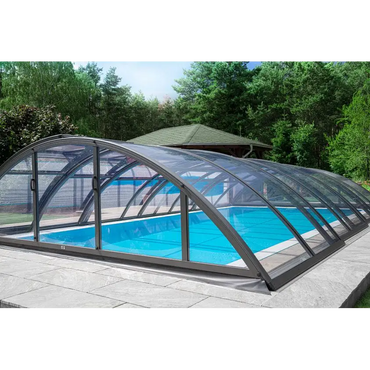 Moderat pooltak Klasik 3×6 med klar kanalplast och extra starka profiler