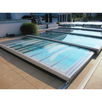 Mästare Plus 4x8 klar glas pooltäckning med års garanti