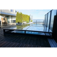 Modern Pooltak Mästare Plus med glasdesign och svart metallram