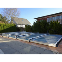 Pooltak Mästare Plus 6x12 med modern svart ram och glastak