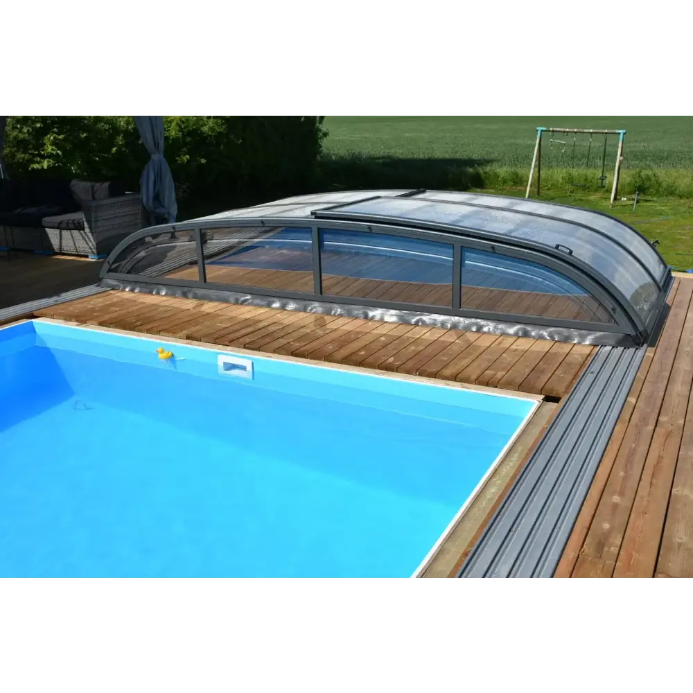 Bågad pooltäckning Pooltak Nivo Kit 1060B med glas tak över pool