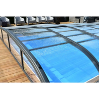 Modern Pooltak Nivo Kit 650B med transparenta blåtonade paneler