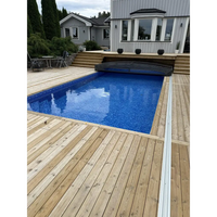 Rektangulärt pooltak Pooltak Sydney 3.5×4.2 med blå mosaik och antracit enkelskena