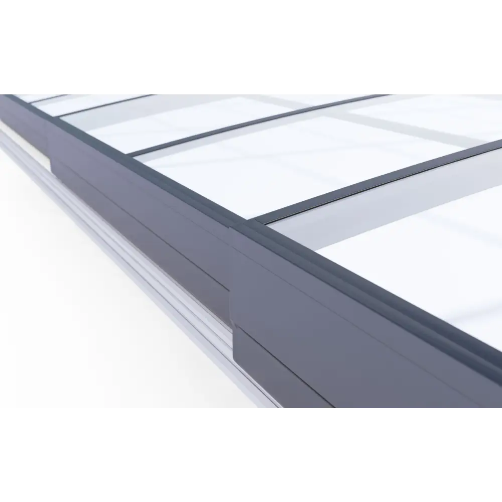 Modern grå aluminiumramad taklucka Pooltak Sydney 3x5 med transparent glas