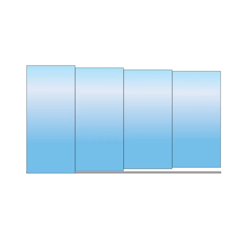 Elegant pooltak Sydney 3x5 med blå gradientpaneler i glas