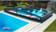 Ultralavt Sydney 4 x 7-pooltag – fra Albixon, klare paneler, sort ramme