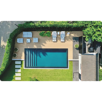 Pooltime Exklusiv ovanmark PP pool med oändlighetskant i trädeck