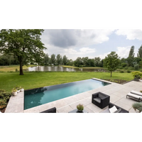 Infinitykant ovanmark PP pool med 20mm skimmer och turkost vatten