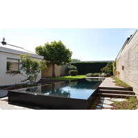 Snygg ovanmark PP pool med 20mm skimmer och svart infinitydesign