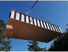 Pooltime Exclusive-pool, 12 mm – rektangulær form, rustfarvet poolpanel, turkisblåt vand