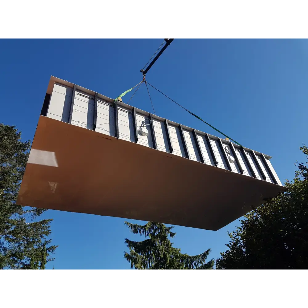 Pooltime Exklusiv 12mm PP pool rustfärgad metallpanel med vita lameller