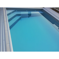 Exklusiv 12mm PP pool 3x6x1,5 m med turkost vatten och vita kanter