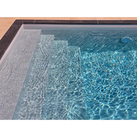 Modern pooltime exklusiv 12mm pp pool 4 x 12 x 1,5 m med klart blått vatten och kaklade kanter för att köpa pool eller pooltak