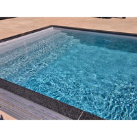 Clear blå pool med 12mm pp-material och mörka kaklade kanter i pooltime exklusiv 4 x 12 x 1,5 m poolpaket