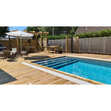 Pooltime Exklusiv 12mm PP pool med stabil genomfärgad design, 4x8x1,5 m