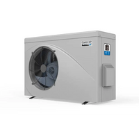 Pahlen Calidi XP15 grå utomhuspoolvärmepump med cirkulär fläktgaller och digital display