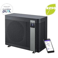 Zodiac Z260iQ MD4 10kW poolvärmepump med svart rektangulär design, silverpanel och digital temperaturdisplay