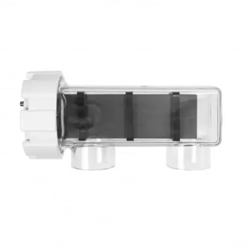 Klar plastbostad med vita kapslar för saltmaskiner och pooltak