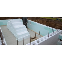 Vit isoleringspaneler i trappform vid schakt för Thermopool Premium Plus