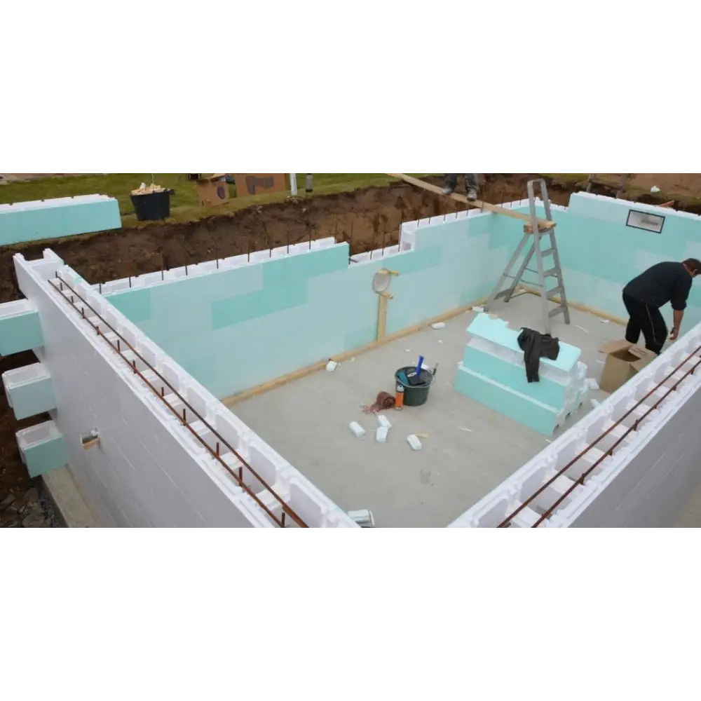 Ljusblå Thermopool Standard-skumisoleringspaneler i byggstomme