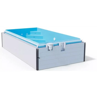 Thermopp Poolpaket Qbig 3×6 med blå interiör och steg