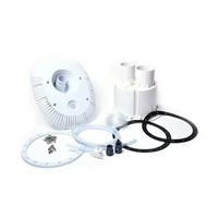 Vit Poolpump ThermoPP Poolpaket Qbig Overflow 3.5x7 med ribbad vit plast och centralt intag