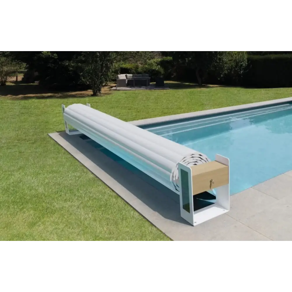 Vit Top One Ovanmark 3.5m lamelltäckning med träskåp och metallram