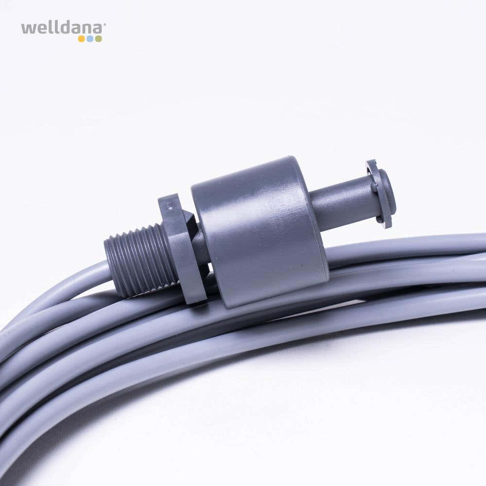 Welldana flyderkontakt 12 V med 5 m kabel